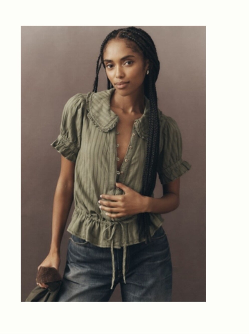 Pilcro Keira Cinch-Tie Peplum Blouse - Anthropologie